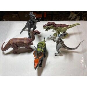 lot of 5 dinosaurs Kids Toys Trex Tri Raptor Brona Trex Box#8